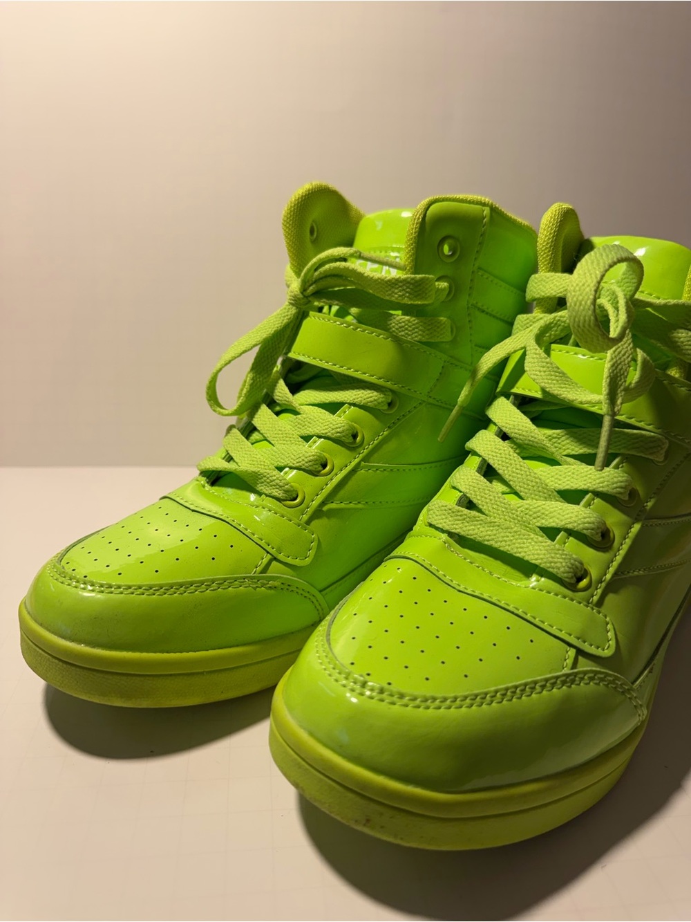 Neon Green High-Top Sneakers